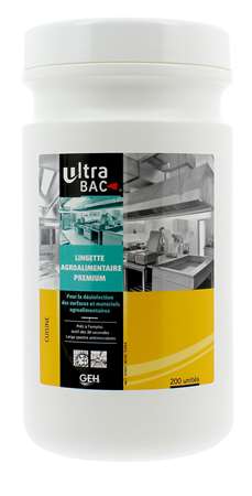 ULTRA BAC LINGETTES ALIM. DESINFECTANTE  x 200