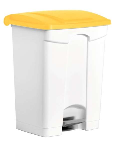 POUBELLE LEONARDO  PEDALE 50L COUVERCLE ROUGE