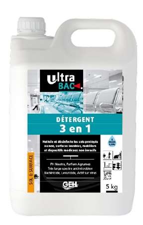 ULTRA BAC DETERGENT 3 en 1 CONCENTRE BIDON 5KG